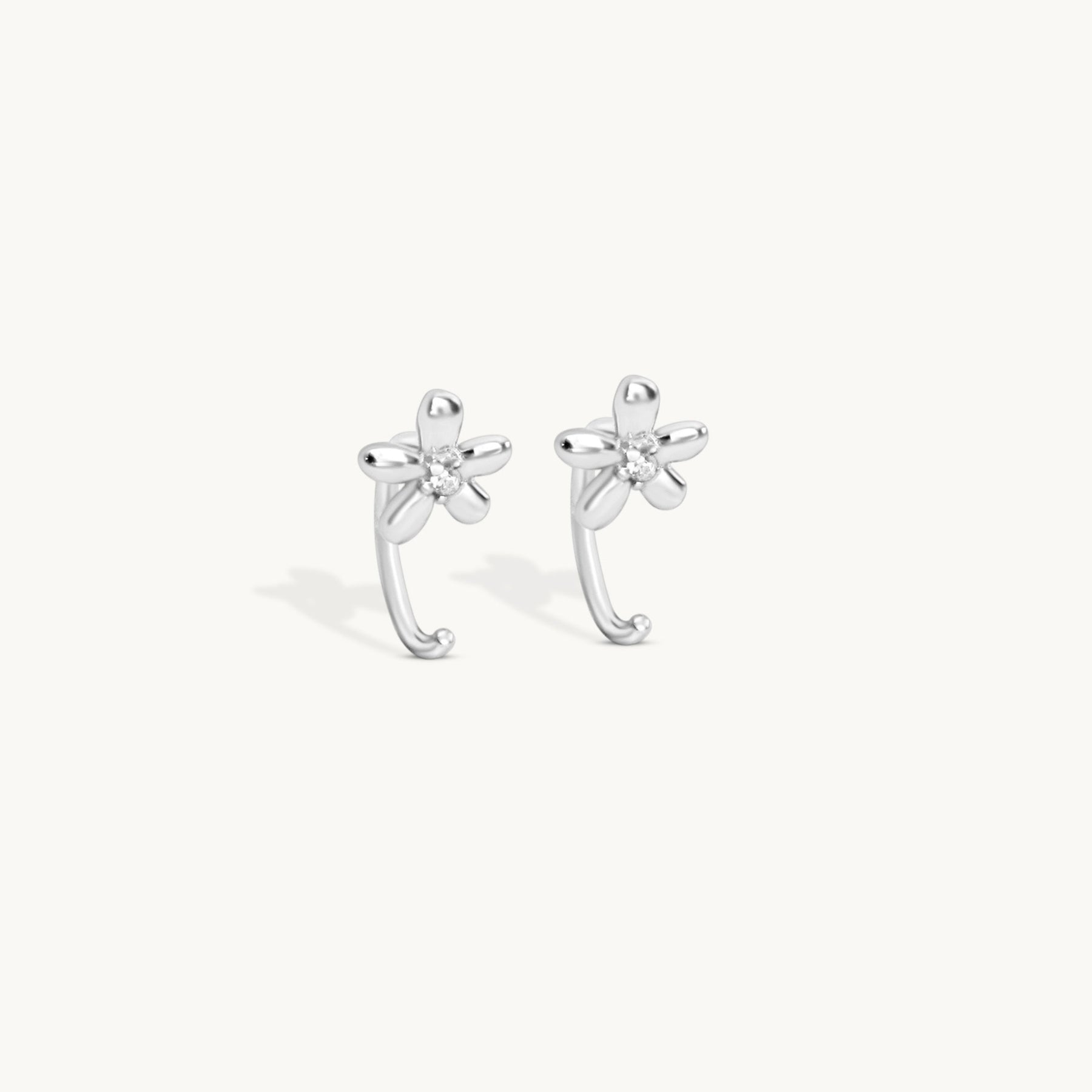 Huggie Flower Stud