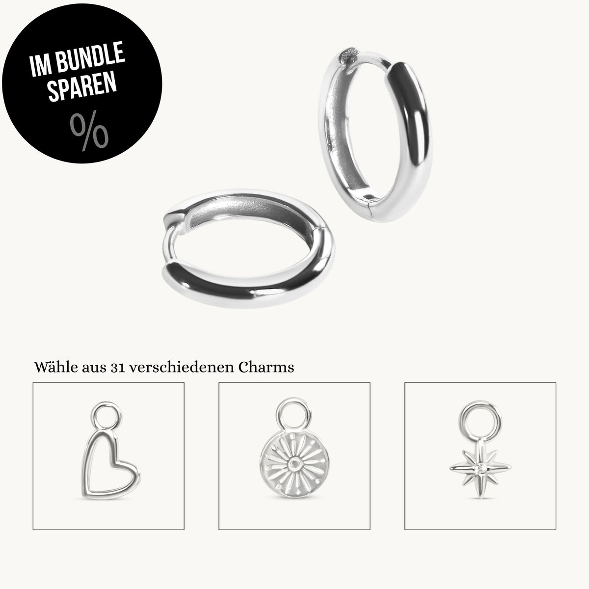 Ohrring Classic Hoop + Charm Bundle