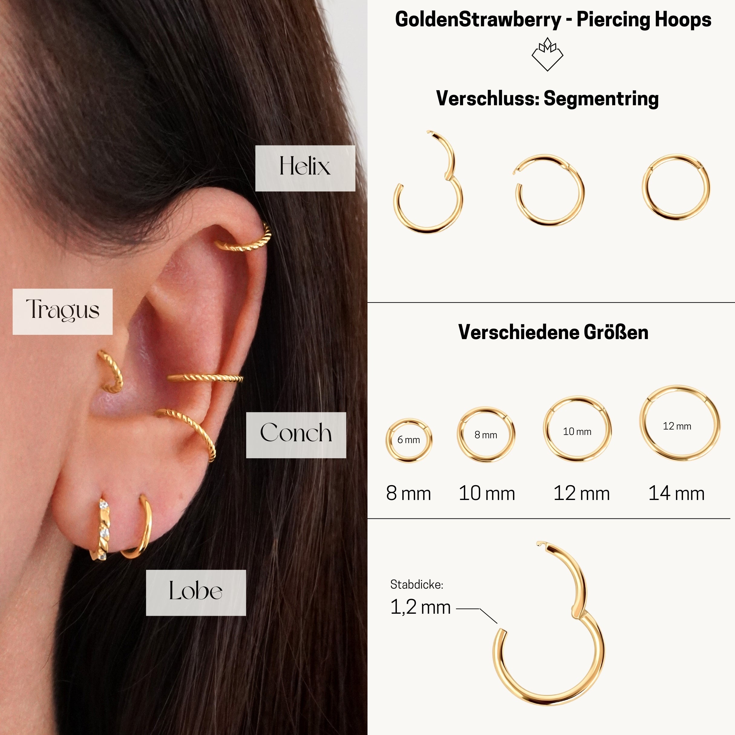 Twisted Piercing Hoop