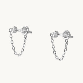 Ohrstecker Kette silber